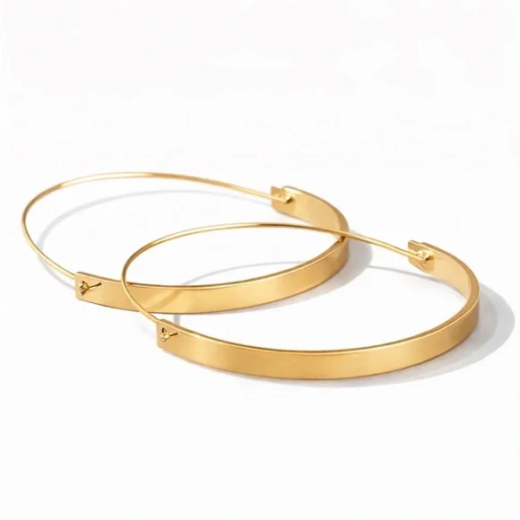 New! Anthropologie Gold Annalise Hoop Earrings (3010) NWOT - Picture 1 of 4